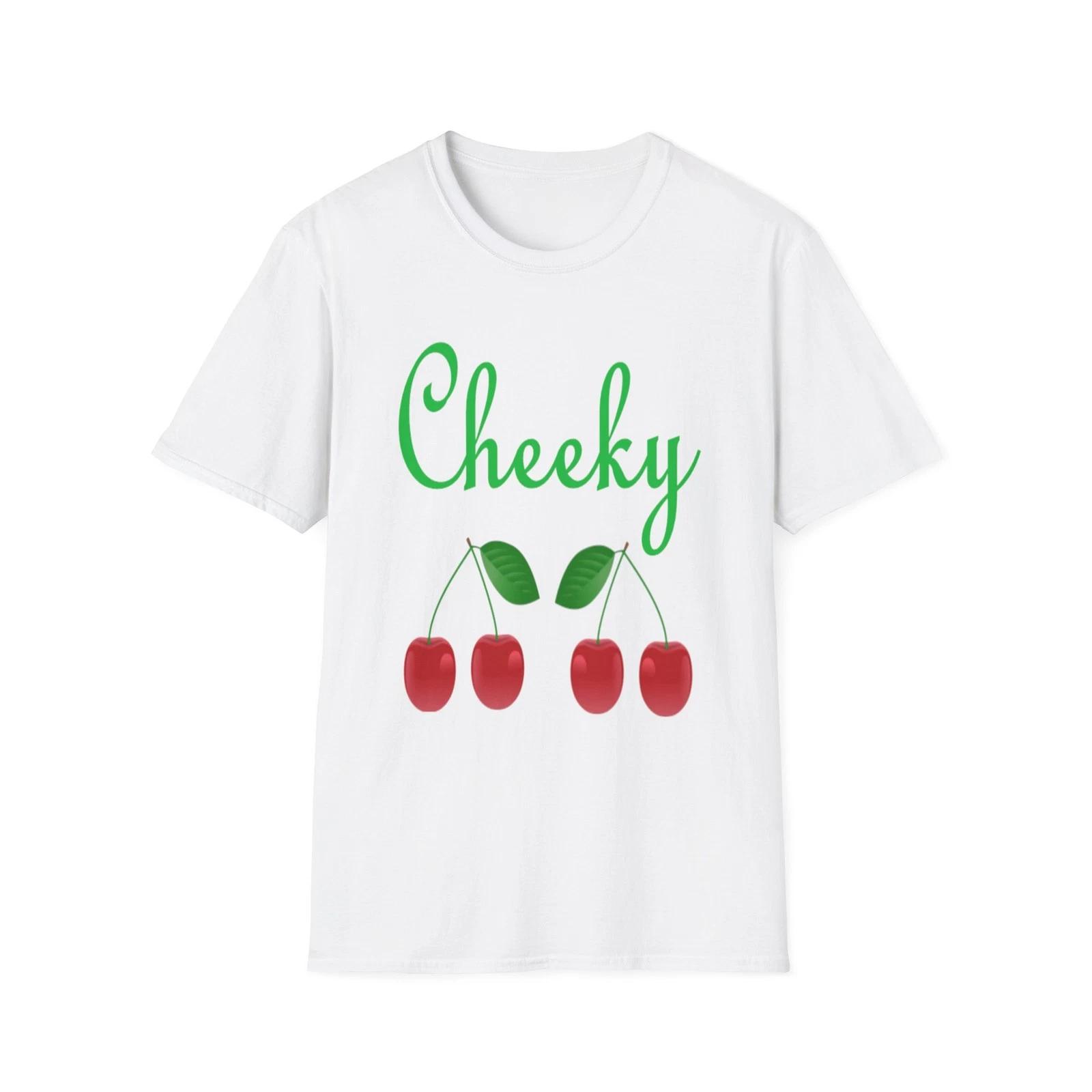 Cheeky Red Cherries Quote Fruit White T-Shirt Summer Gift Tee 4XL