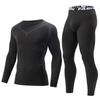 2-piece Men's Warm Corset Warm Suit Corset Jacket and Trousers Men's Fitness Pants Shirt Running Yoga Sports Pants