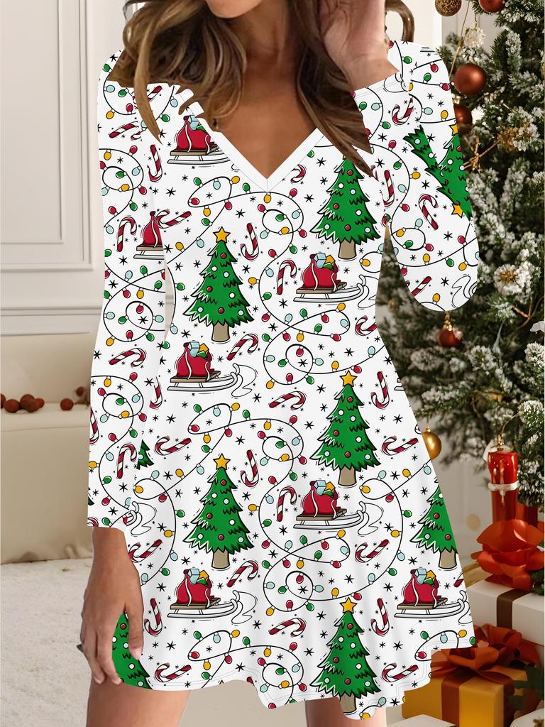 3D Printed Dress Exclusive Trendy Item for Women In Autumn & Winter Christmas Edition