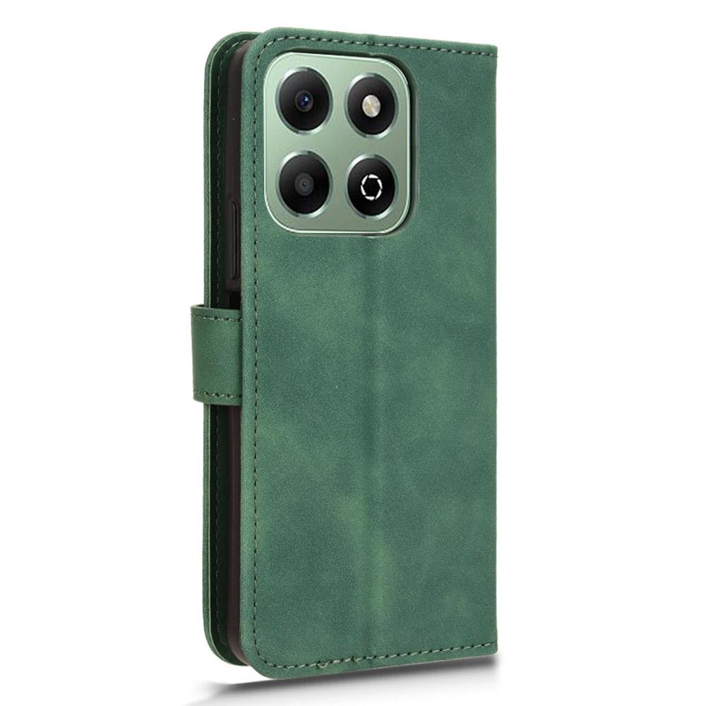 For Honor X6b 4G Leather Case Skin-Feel Anti-Drop Wallet Flip Phone Cover