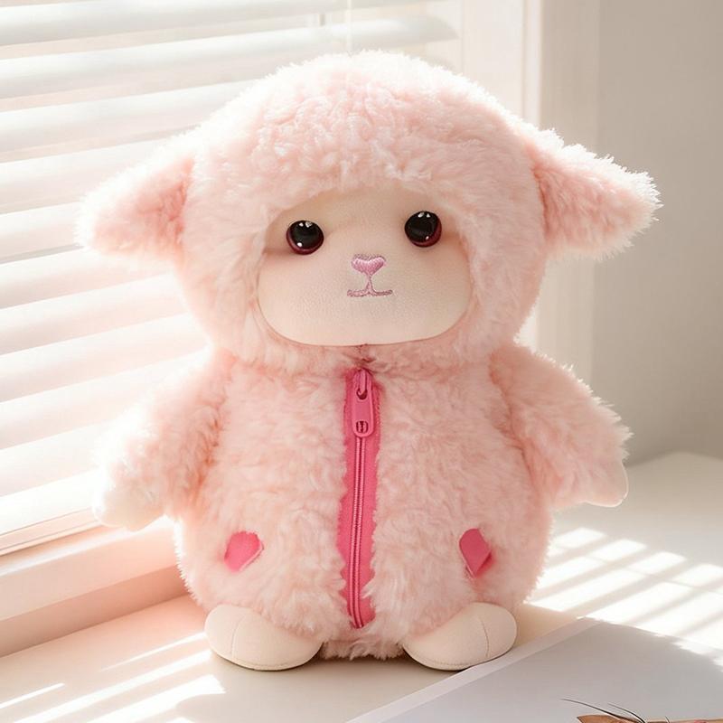 25Cm Cartoon Cute Sheep Plush Doll Pillow Brown Pink Blue Dress Up Sheep Animal Stuffed Toy Home Decoration Gift For Children