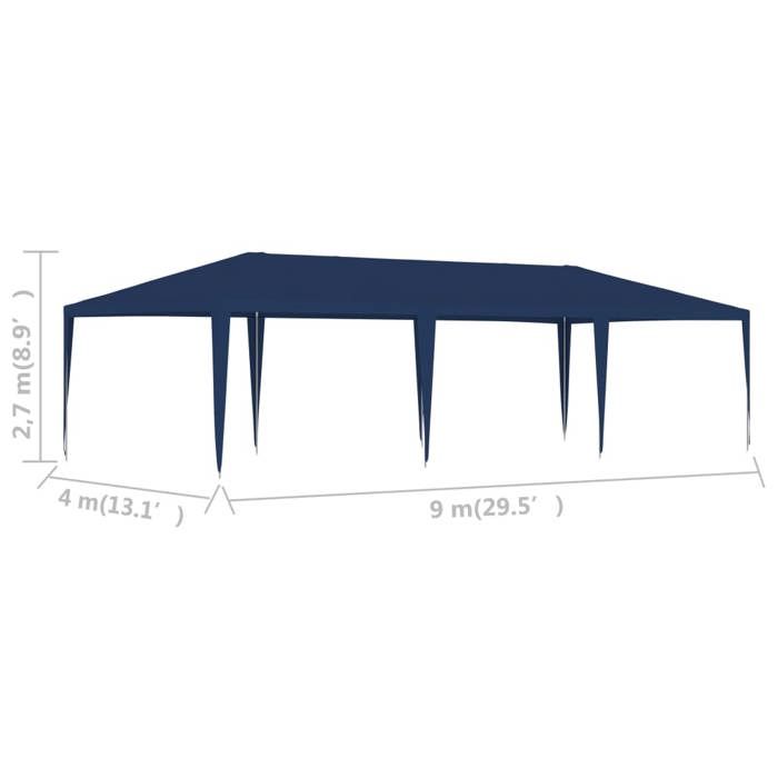 VidaXL Tente de réception 4x9 m bleu 48505