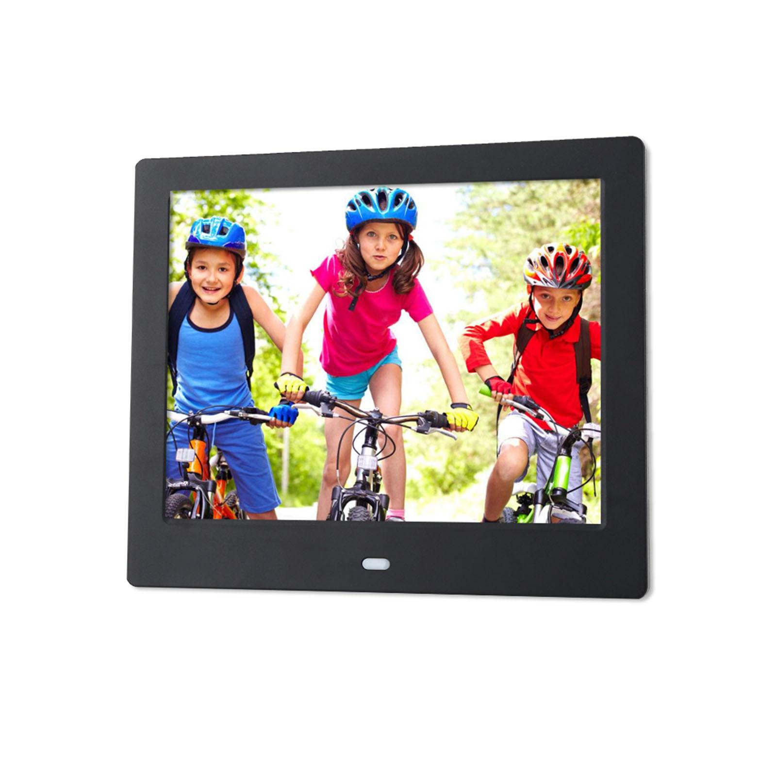 

8-дюймовый экран 1024X768 цифровая фоторамка будильник музыкальный видеоплеер с пультом дистанционного управления US Plug чёрный