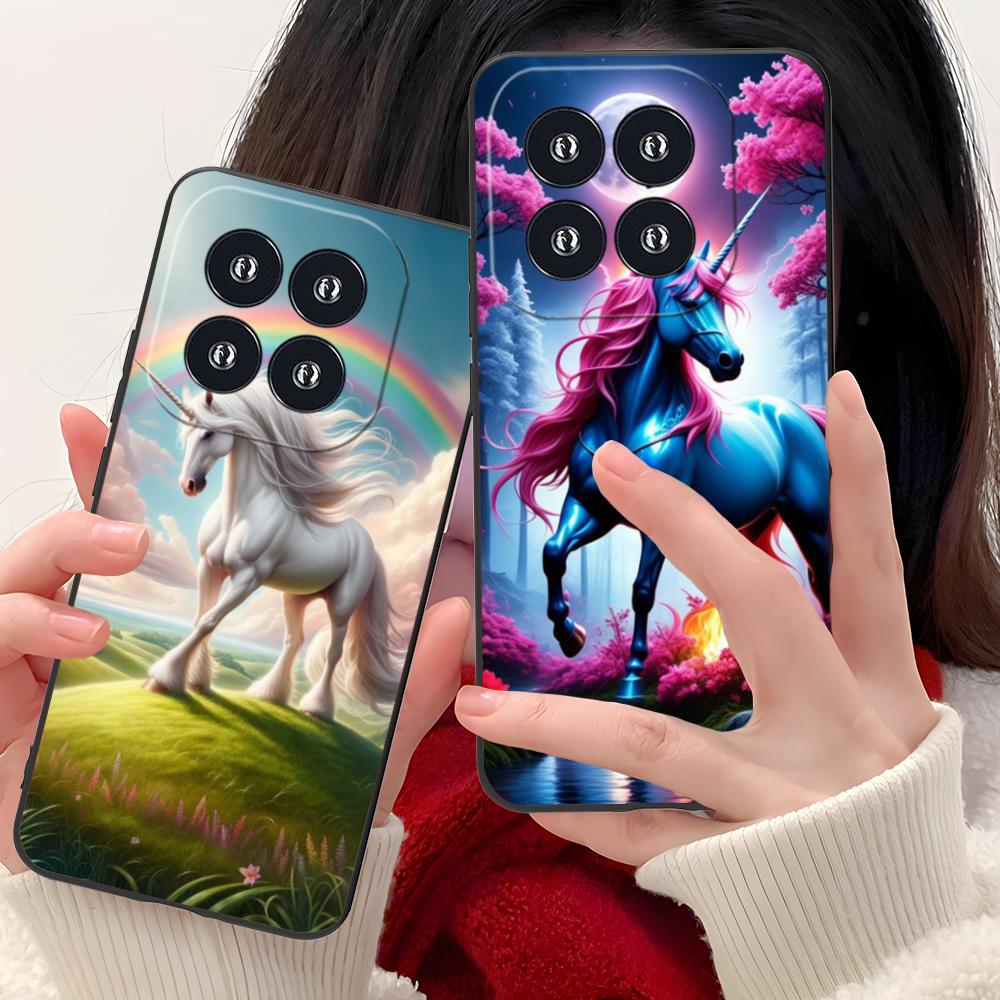 Fantasy Einhorn Handyhülle für Xiaomi 15 14 13 12 Mi 11 T Ultra Lite Pro S X 5G Bunte Druckabdeckung Luxus Smartphone