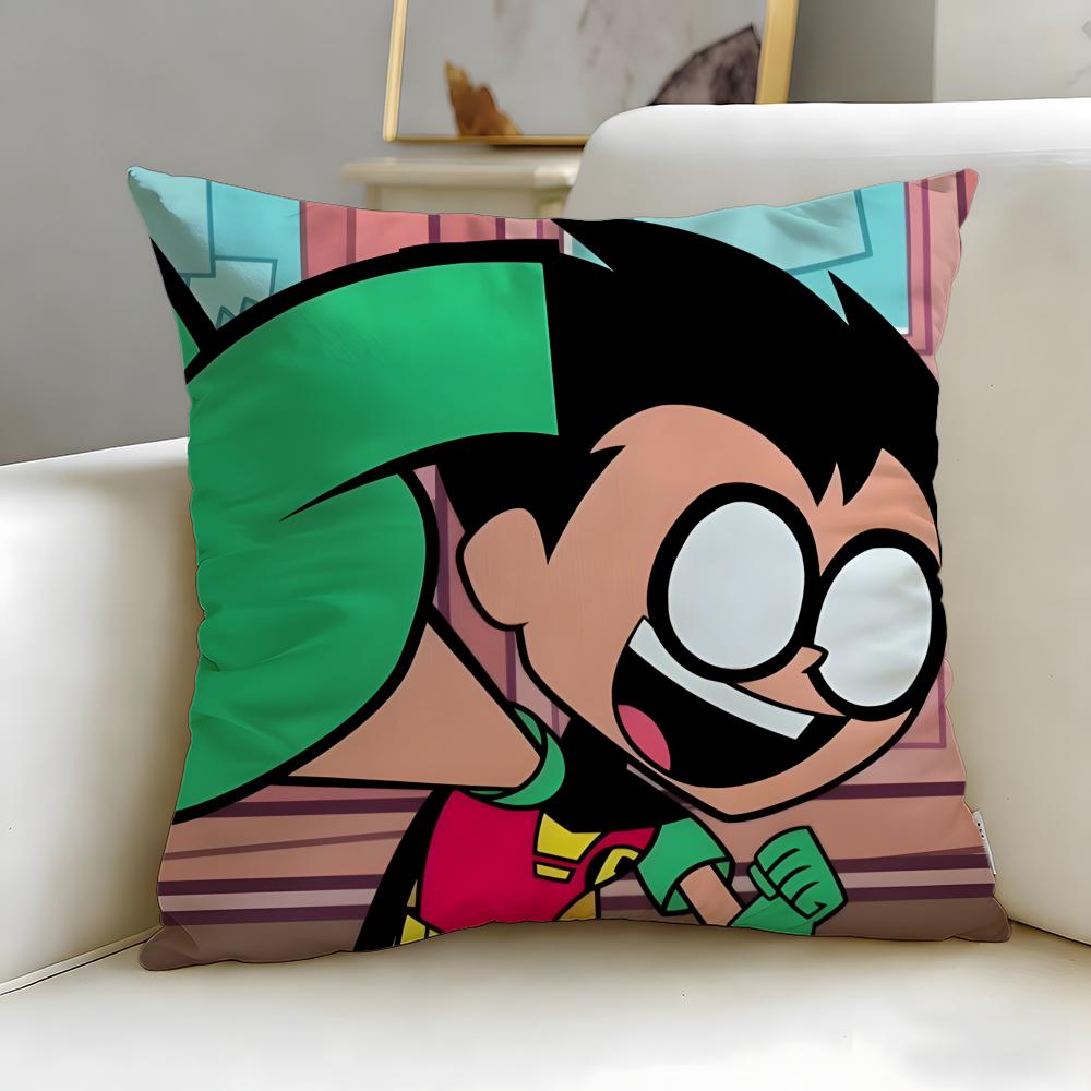 popular animated series Teen Titans Go Cushion Cover Soft  EasyWash Pillow Case  Versatile for Couch Bed Travel and Office