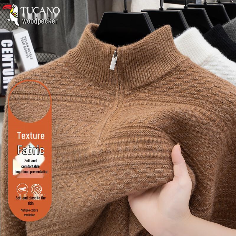 TUCANO Men s Winter Thickened Warm Long-Sleeve Knit Sweater 4XL