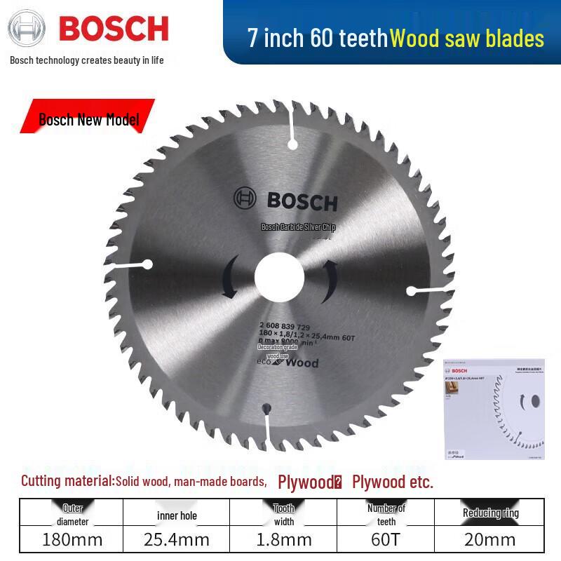 Bosch Circular Saw Blade for Wood and Aluminum CN plug (adapter included)