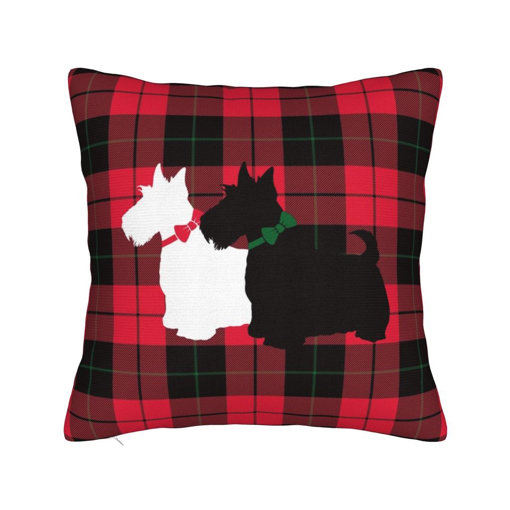 Vintage Scottie Dog Scottish Terrier Pillowcase Soft Polyester Cushion Cover Decor Pillow Case Cover Seater Zippered 40*40cm
