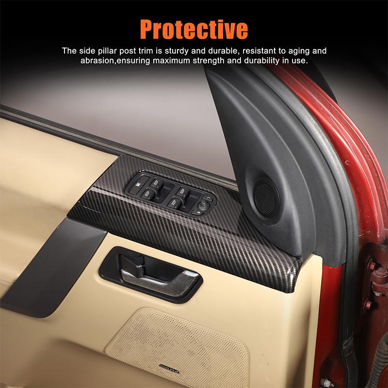 For Land Rover Freelander 2 2012-15 Car Glass Lift Switch Panel Trim Cover Frame ABS Oak Wood Grain Car Accessories