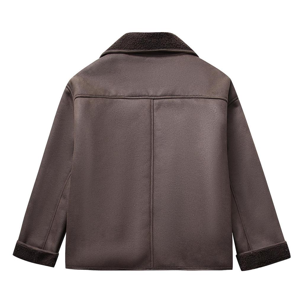 2023 Winter Women's European & American Style Lambswool Lapel Short Jacket
