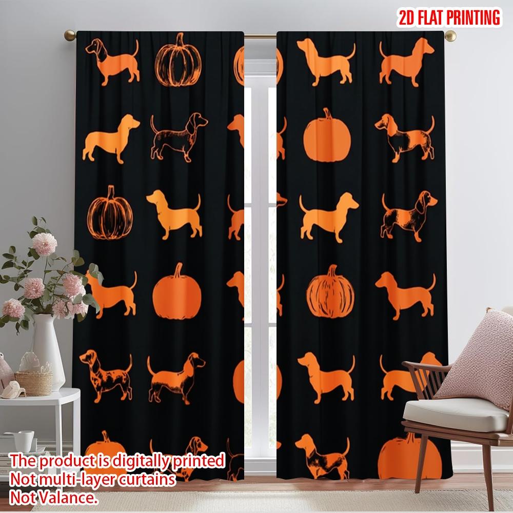

2pcs,2D plane printing Popular Curtains Dachshund Dog Durable Polyester (without rod) Decorations Outdoor for Bedroom Living 52.50×116.00 CM 2pcs