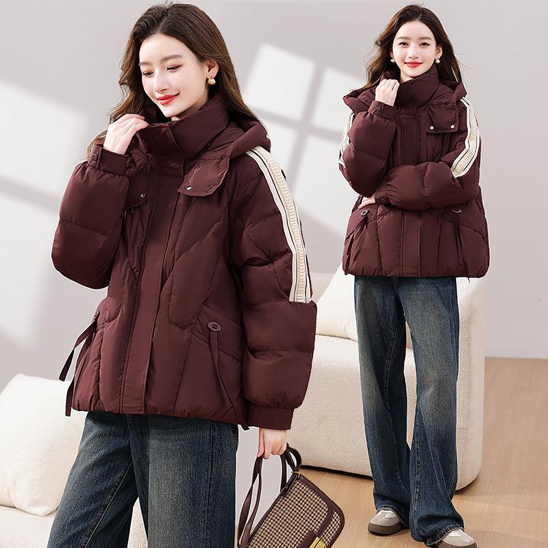 Hooded down cotton jacket girls' winter clothes 2025 new student short cotton jacket bread jacket