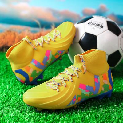 Super Star Fashion Yellow Men's Football Sneakers Unisex Professional Soccer Turf Shoes Big Size 46 Futsal Boots Men Trainers