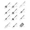 12PCS 360 Degree Rotating Base Cooking Tool Sets Non-toxic Baking Kitchen Utensils Silicone Shovel Spoon Scraper Brush Turner