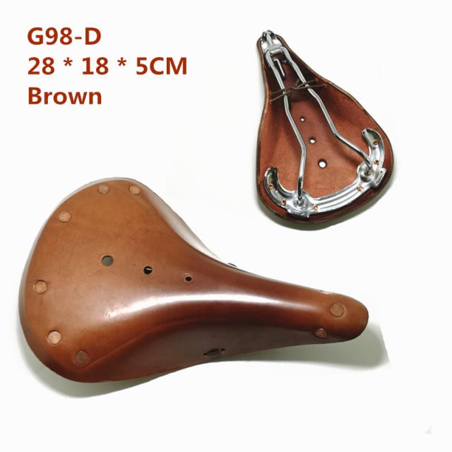 G98 Retro Vintage Bicycle Saddle Pure Cowhide Handmade  Seat Custion  Bike Sport Saddle Bicycle Cycling Saddle Bike Seat