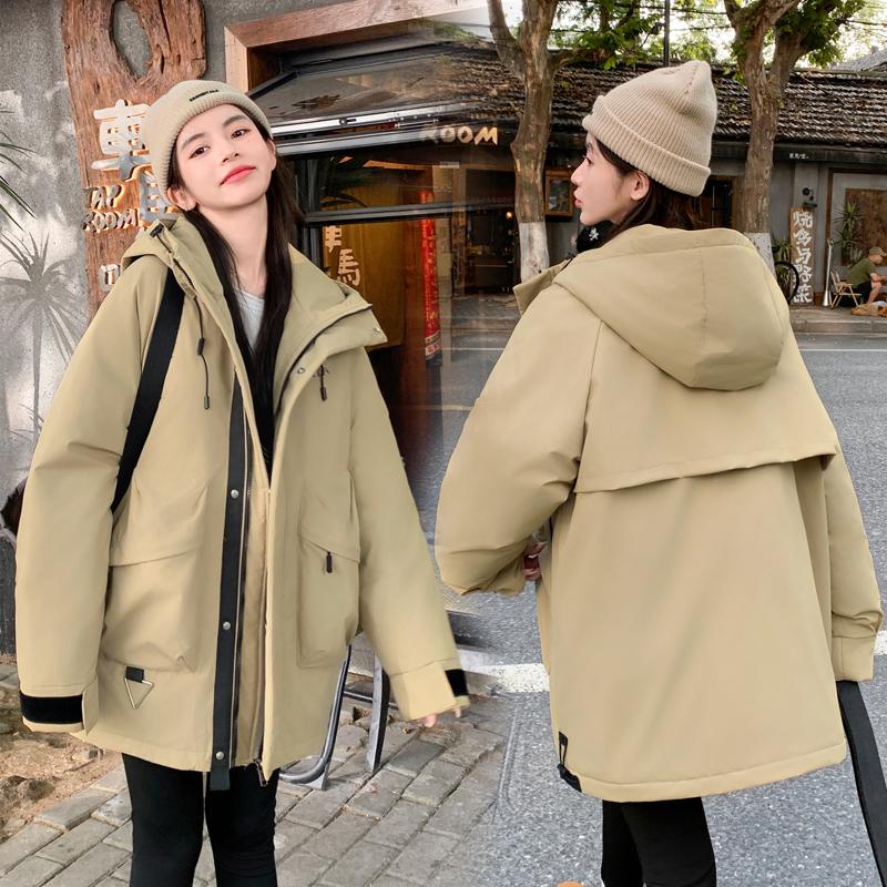 

Модная свободная зимняя рабочая куртка в американском стиле с капюшоном - унисекс XXXL