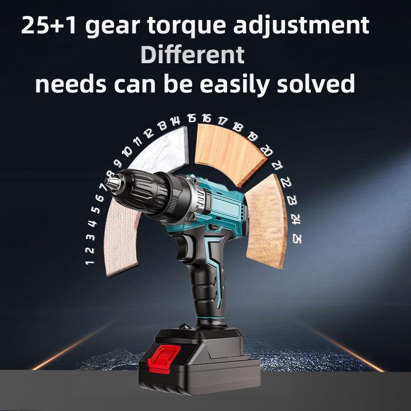 21V Cordless Handheld Drill & Electric Screwdriver with Multifunctional Impact for Home Renovation