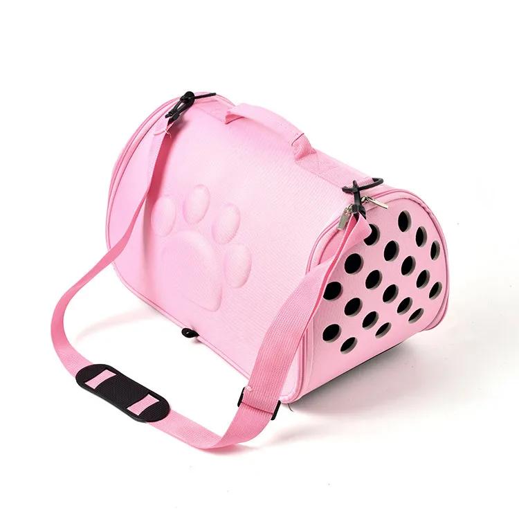 Portable Dog Cat Carrier Bag Large Capacity Outdoor Travel Dog Carrier Shoulder Bag Sling Breathable Cat Handbag for Small Dogs (Pink,M) розовый