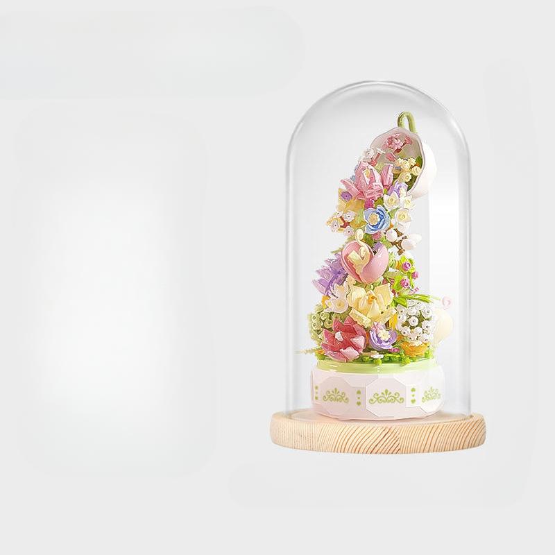 

Flower Beauty Чай Язык Музыкальная шкатулка Совместимые Строительные блоки Игрушка Подарок для девочки 25*12*11.5cm