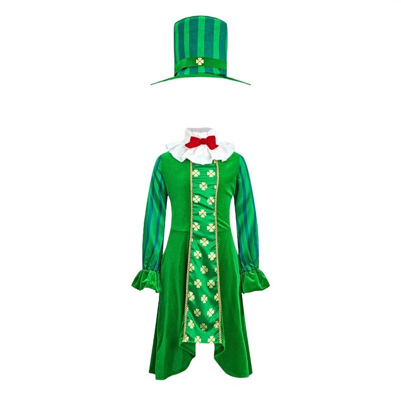 Mädchen Irisches Ethnisches Cosplay Kostüm St. Patrick's Day Rollenspiel Outfit Bühnenperformance