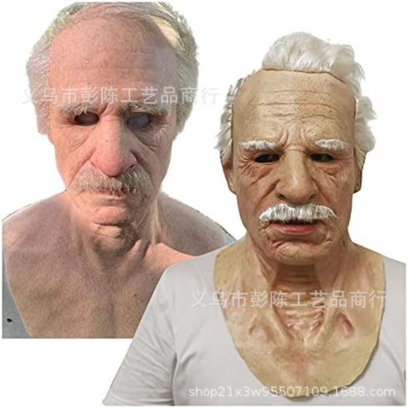Character fake face old man to make goods hood middle-aged foreign old man mask