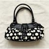 Retro Y2k Polka Dot Motorcycle Underarm Bag Stylish Women's Belt Buckle Design Shoulder Bag Niche Rivet Patchwork Design Handbag