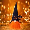 Luminous Ghost Face Halloween Doll Figurine with Rudolph Pendant for Window Display.