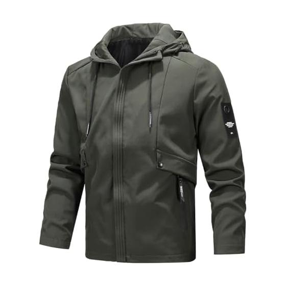 [Sulliwayu] Mountain Parka Jacket, Men s Windbreaker, Outdoor, Cold Protection, Windproof, Water Repellent, Hooded, Lightweight, Light Outerwear,
