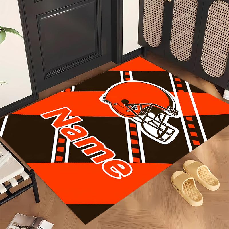 Cleveland Browns (1) Personalized Name Office Carpet Stylish Decor for Living Room Bedroom Kitchen