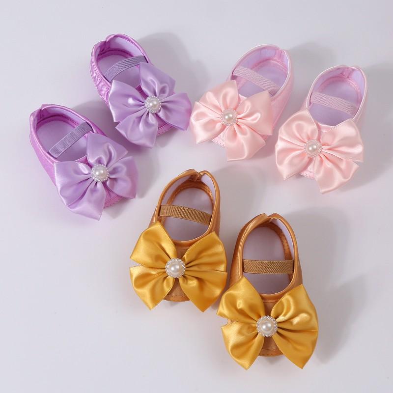 Infant Shoes Bead Bowknot Decoration Baby Princess Shoes For 0-1 Year Old
