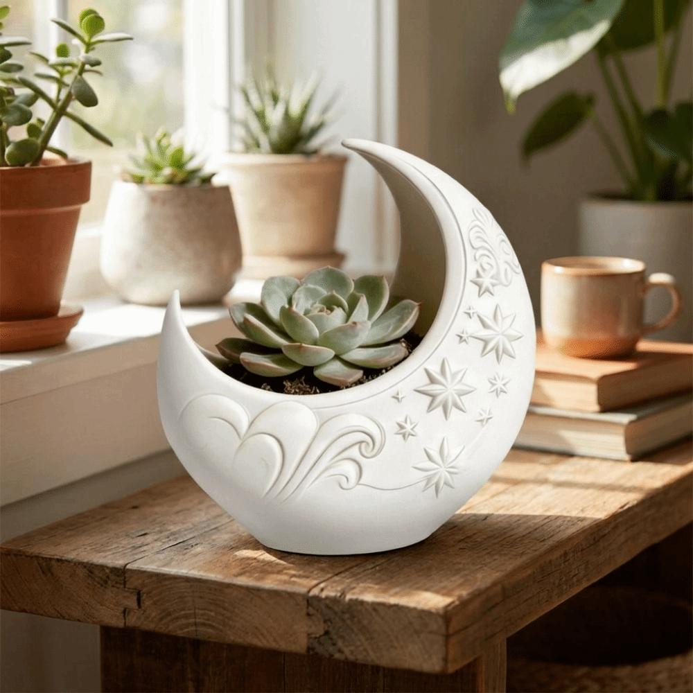 Embossed Star Pattern Jewelry Storage Tray 3D Printing Moon Shaped Storage Box Home Decoration