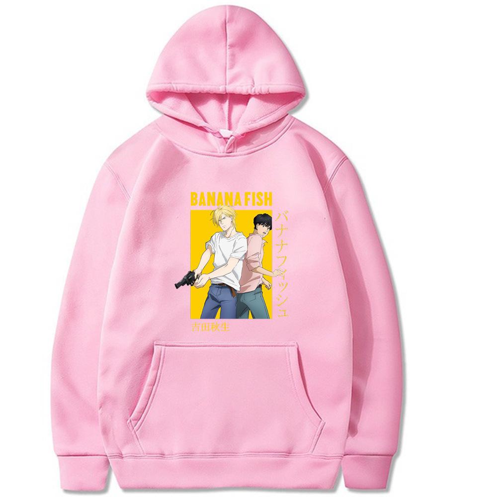 Banana Fish Autunm Winter Printed Men Hoodie Brand Hoody Y2K Clothes Vintage Fashion Casual Unisex Long Sleeve Pullovers