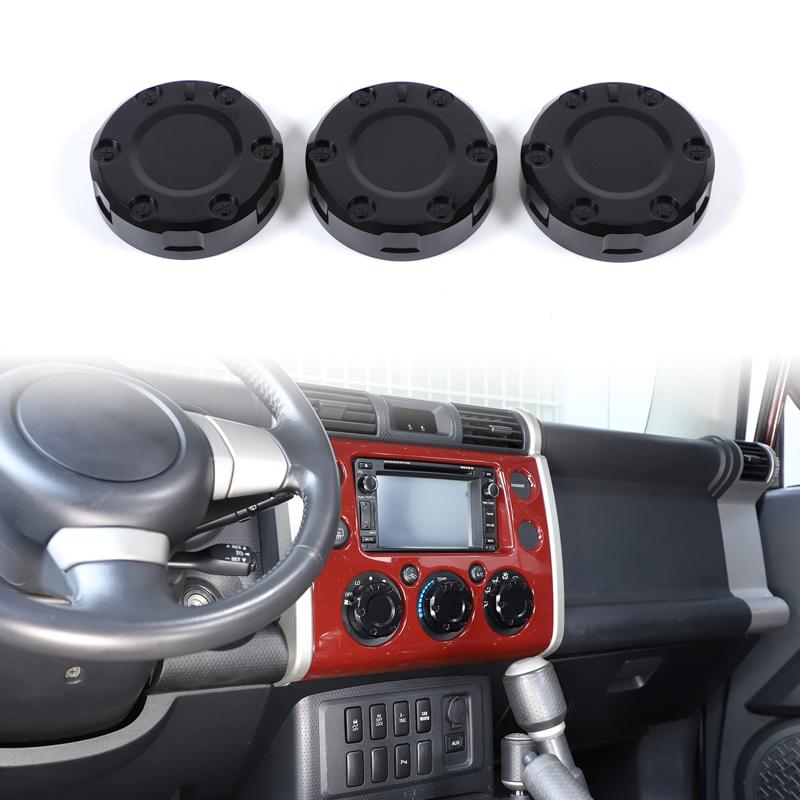 For Toyota FJ Cruiser 2007-2025 Aluminum Alloy Car Center Console Air Conditioning Knob Decorative Cover Interior Accessories