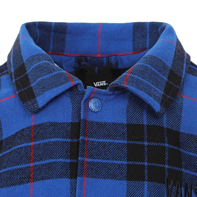 Vans Tartan Shacket Woven Sports Collar Long Sleeve Shirt Men Shirts Blue VN000J0GDME
