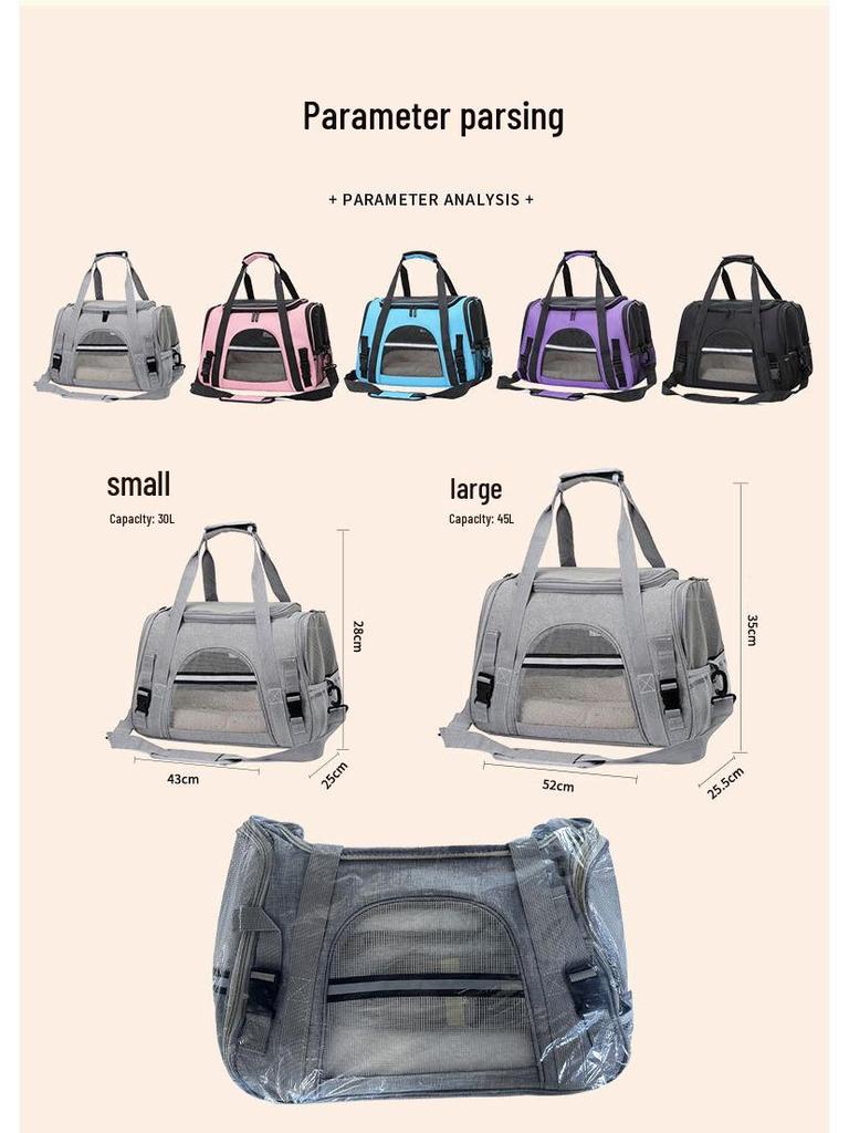 Skládací prodyšná přepravka pro domácí mazlíčky: Velkokapacitní, přenosná taška pro malé kočky - Ideální pro venkovní a cestování autem