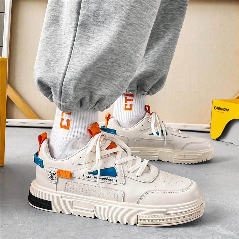 

Guochao 2025 board shoes men s low-top trend versatile Hong Kong style ins shoes men s tide shoes youth breathable casual shoes 44 бежевий