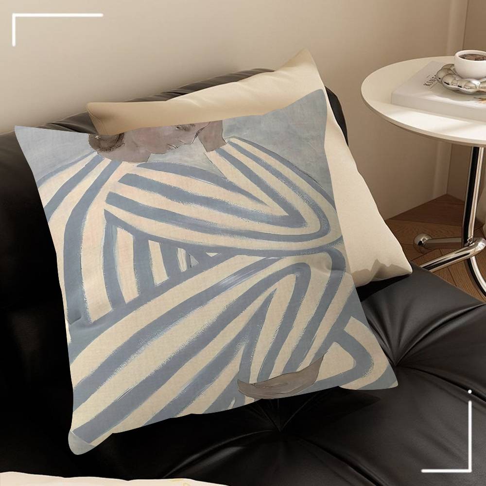 

Abstract Figure Lines Stripe Girl Colorful Maple Design Cushion Cover Happy Autumn Harvest Decor Holiday Decorati Pillow Cover 30x30 cm