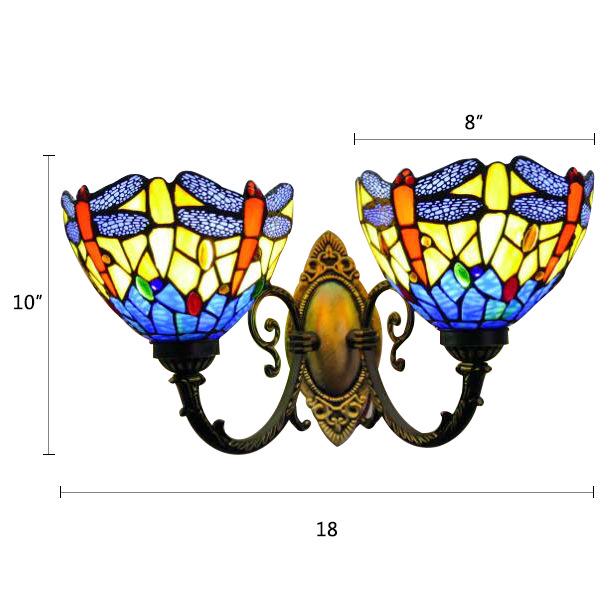 Tiffany LED Wall Light: Dragonfly Design for Bathroom, Bedroom, Hallway, or Balcony