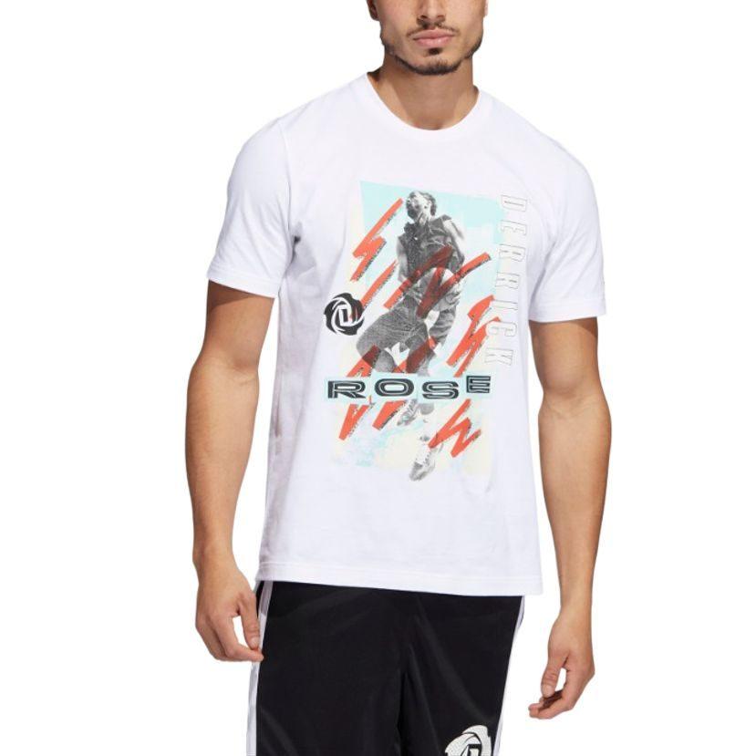 Adidas T Shirts Men's White Crew Neck Moderate Straight Fit HN0816
