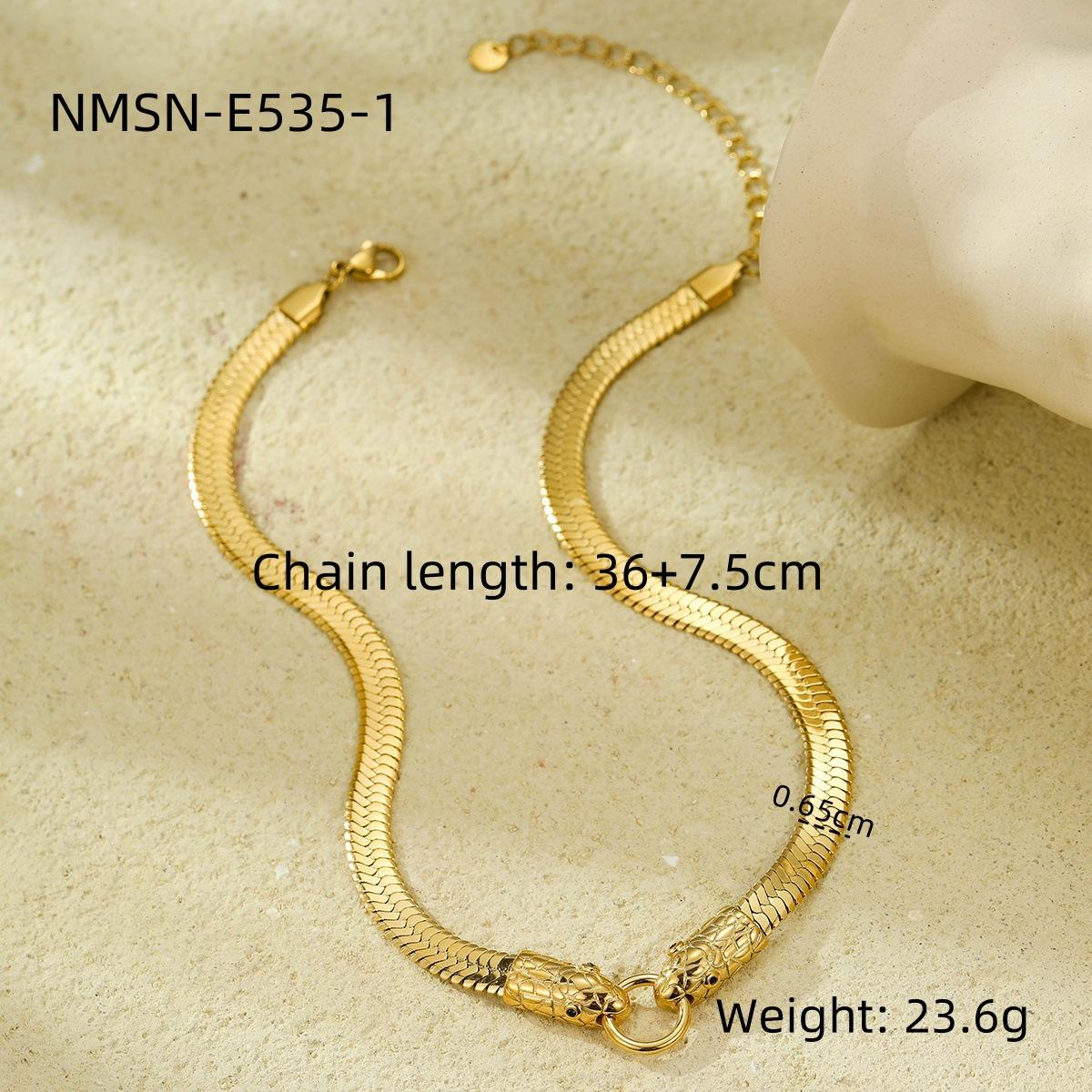 GEMCHIC Women s Stainless Steel Snake Chain 18K Gold Plated Minimalist Cold Style Pendant Necklace