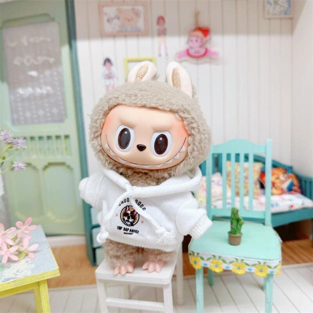 West Coast Labubu Doll's Hoodie Rap Dog 17cm Plush Dolls Clothes  Children Gift
