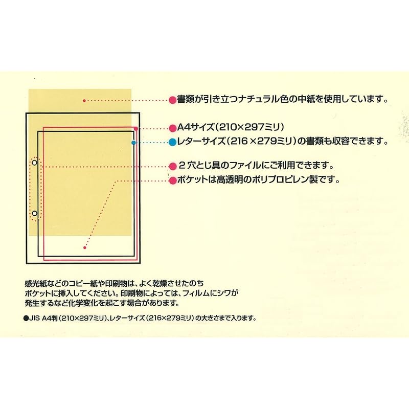 KOKUYO Clear File Refill Paper, A4 Vertical, 2-Hole, 10 Sheets, RA-680N