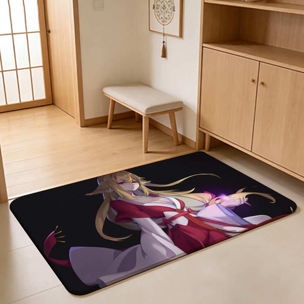 ANIME F-Fox Spirit Matchmaker Floor Mat Absorbent Floor Mat Non-Slip Entrance Rug for Bathrooms Restrooms and Toilets 40cm x 60cm