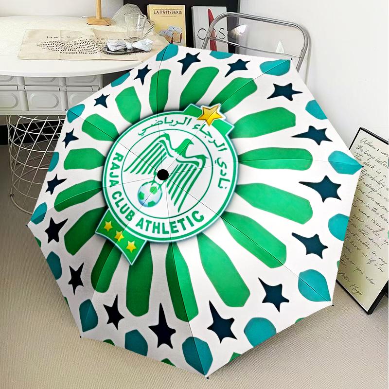 Raja Club Athletic Crest Umbrella Folding umbrella, automatic umbrella 8-Frame for Travel, camping Use Gift for Halloween Christmas