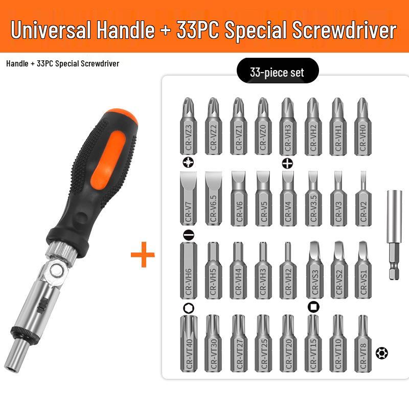 Electric Multi-Shape Screwdriver with Y-Type, U-Type, Star, and Hex Bits