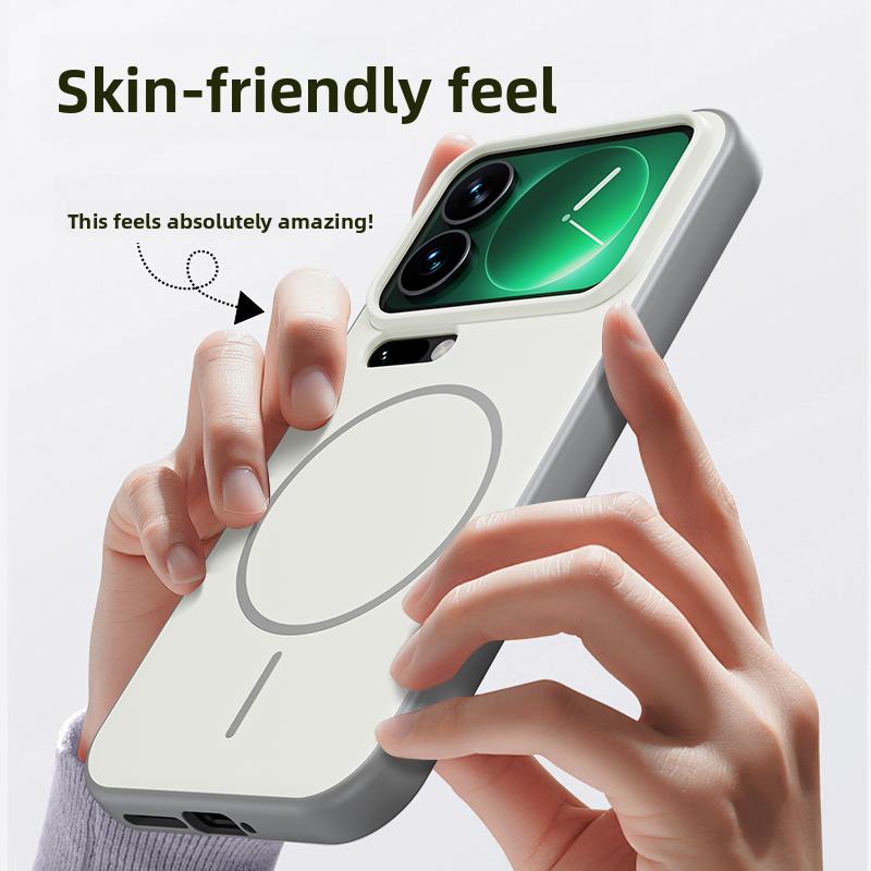 Custodia Rigida in Silicone Magnetica per Ricarica Wireless, Cover Posteriore Protettiva per Xiaomi Mi 17 Pro Max