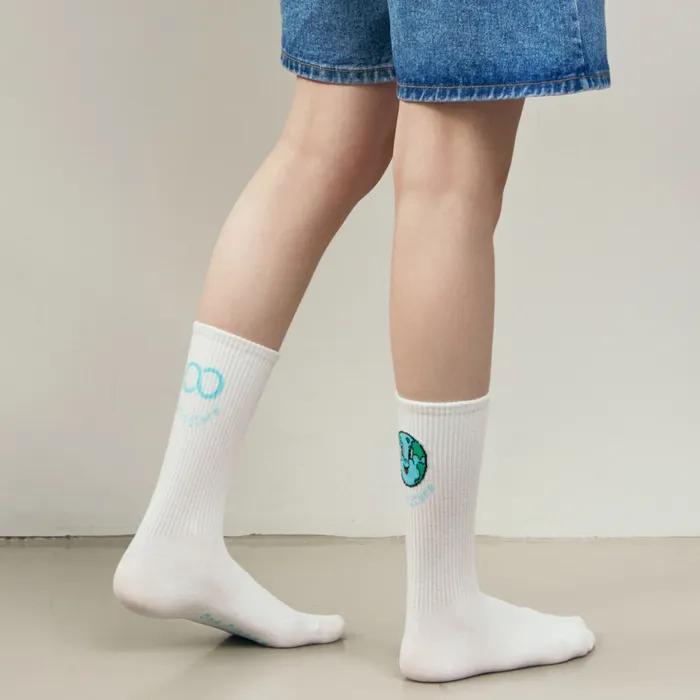 [2SET] [Environmental Donation] Unisex One Planet Save the Earth Point Socks 1 Color
