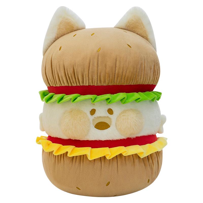 Adorable Dudu Cat Hamburger Plush Toy - Creative Cat Doll Children's Companion Gift