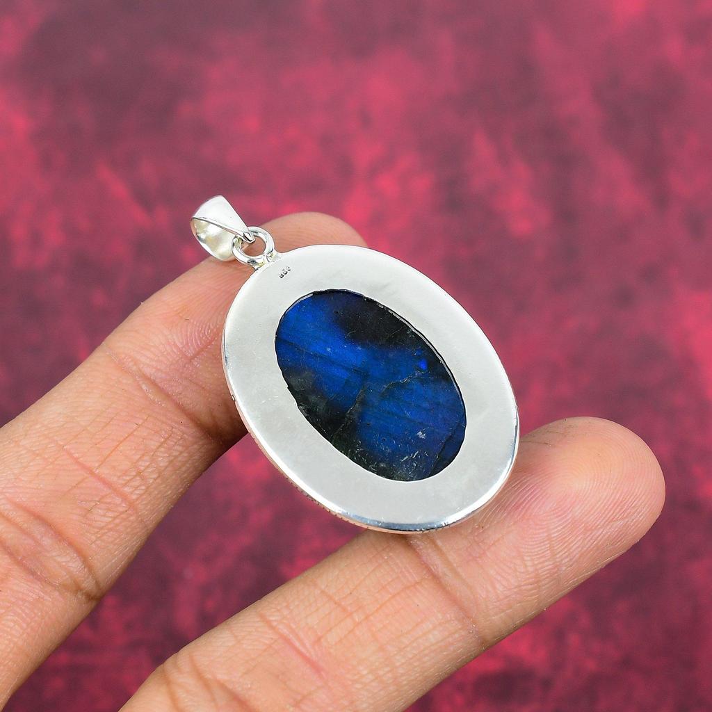 Labradorite Pendant, Handmade Gemstone 925 Sterling Silver Pendant Antique Jewelry, For Gift Silver Jewelry