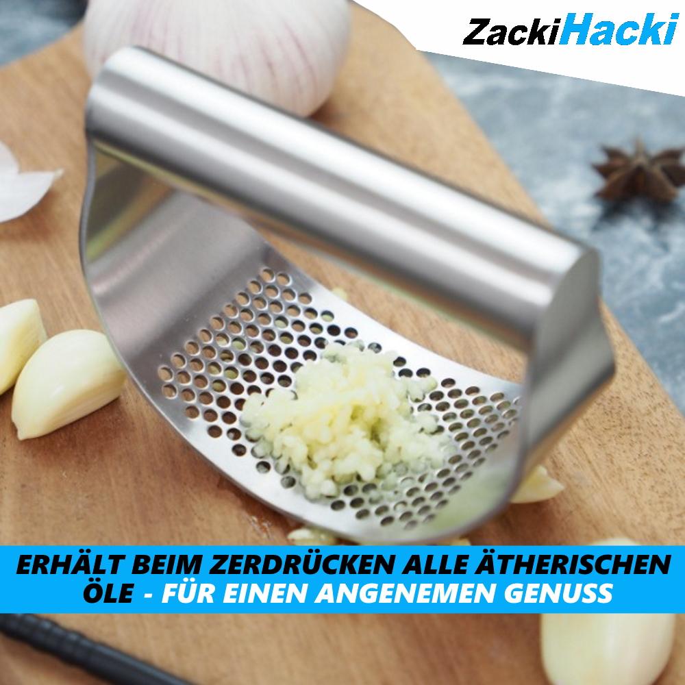 ZackiHacki Garlic Press Stainless Steel Garlic Cutter Ginger Garlic Crusher